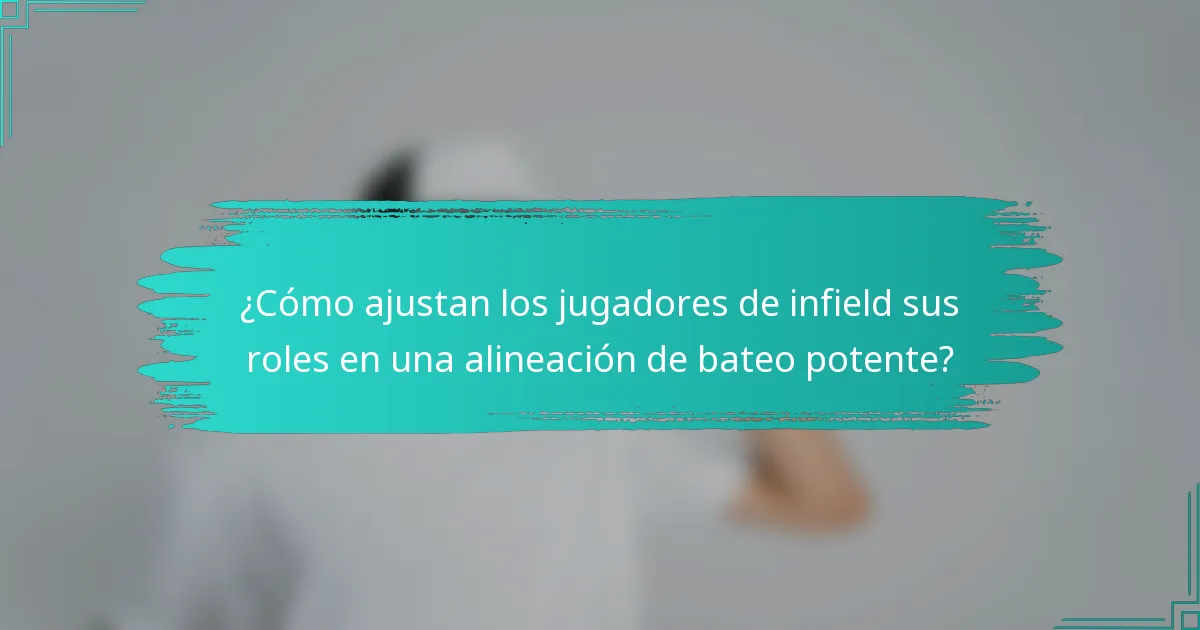 ¿Cómo ajustan los jugadores de infield sus roles en una alineación de bateo potente?